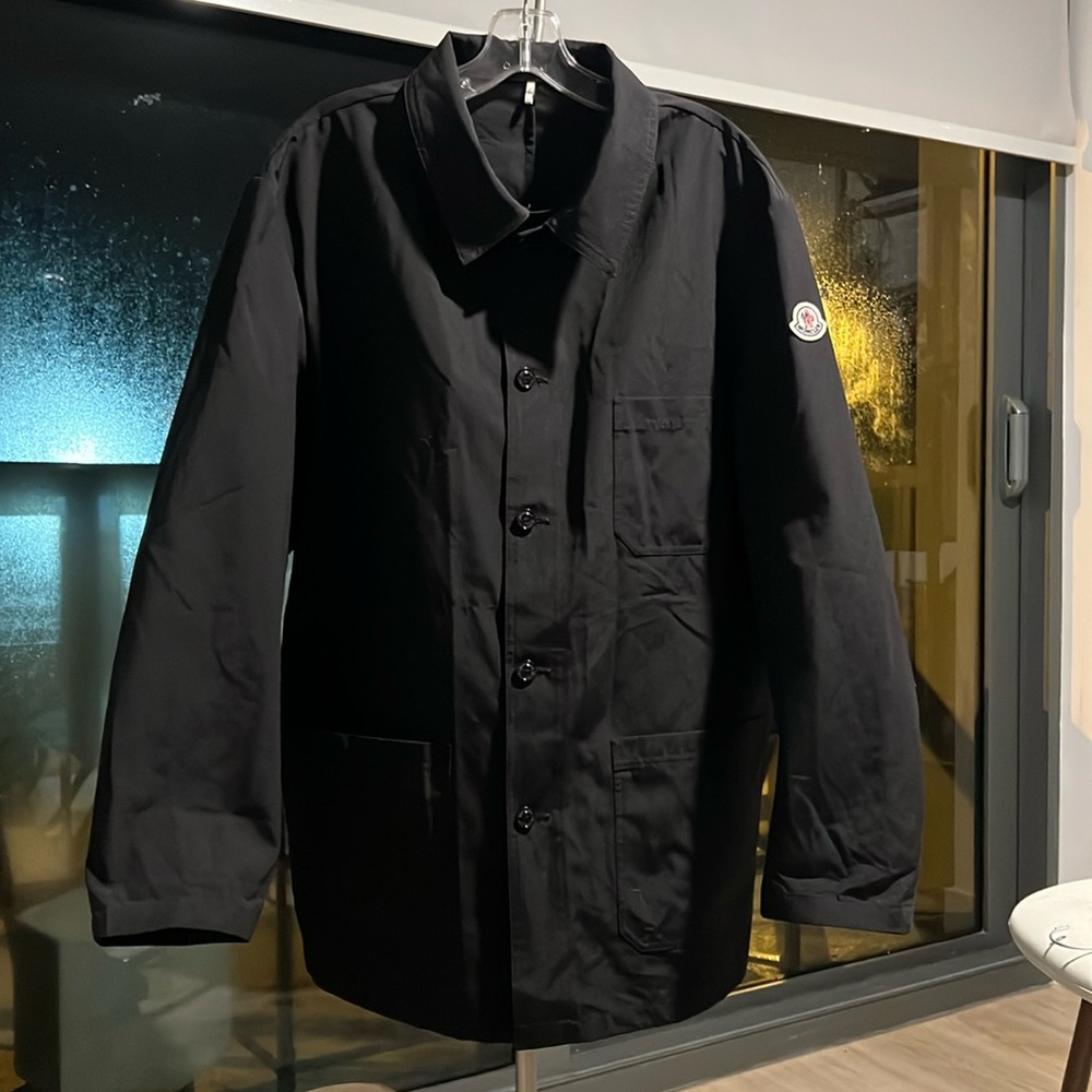 MONCLER BLACK NYLON OVER-SHIRT JACKET